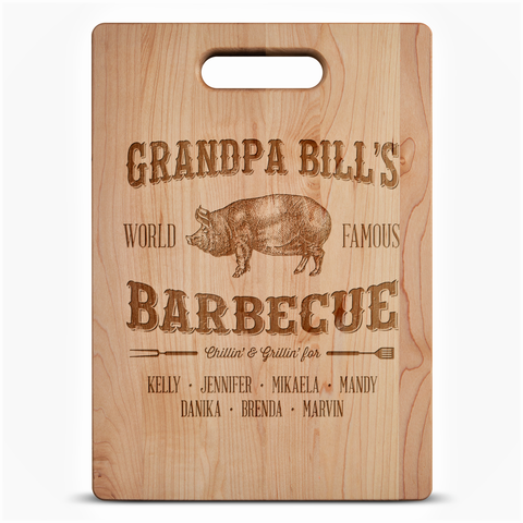 Grandpa World Famous Barbecue Cutting Board