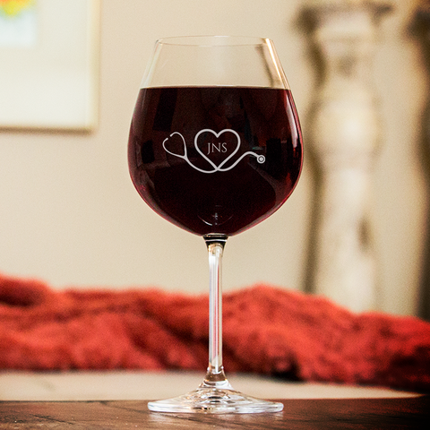 Stethoscope Heart Wine GLass