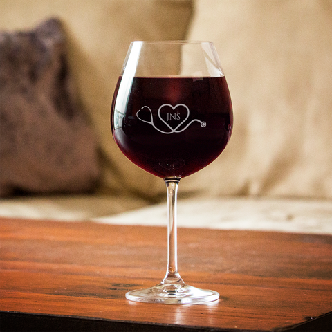 Stethoscope Heart Wine GLass