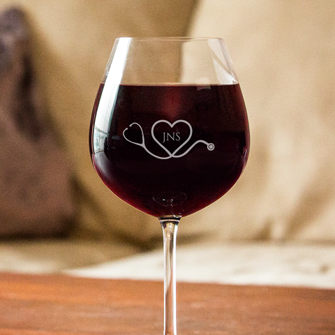 Stethoscope Heart Wine GLass