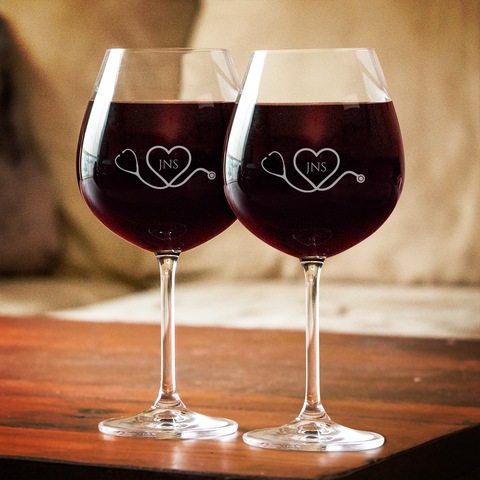 Stethoscope Heart Wine GLass