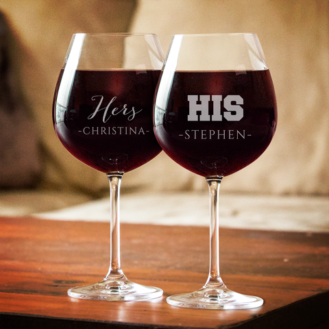 Couples His and Hers Wine Glass