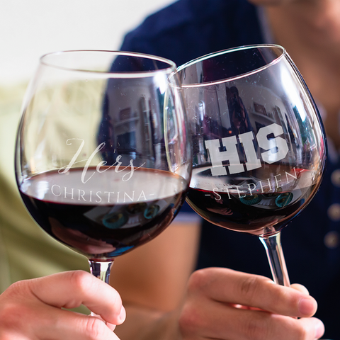 Couples His and Hers Wine Glass