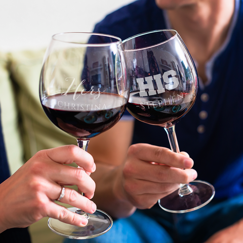 Couples His and Hers Wine Glass