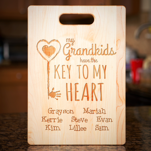 Key To Grandma's Heart Cutting Board