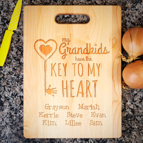 Key To Grandma's Heart Cutting Board