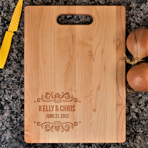 Couples Cutting Board - Floral