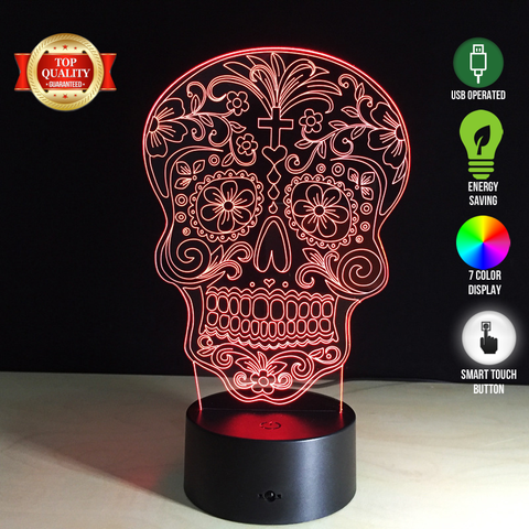 Limited Offer: Sugar Skull 3D Illusion Lamp