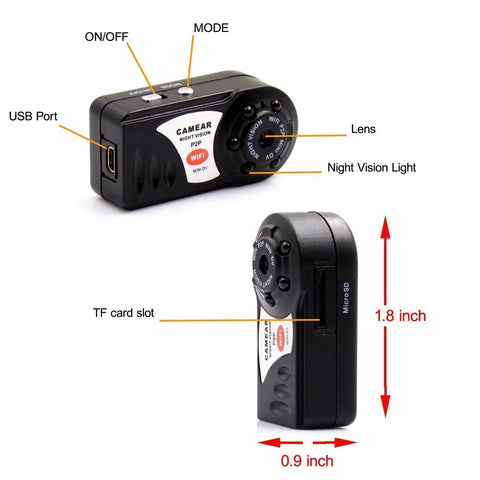 Mini WiFi Camera , Wireless Security Video Camera With Infrared Night Vision Wireless DVR