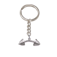 dumbbell weight barbell keychain