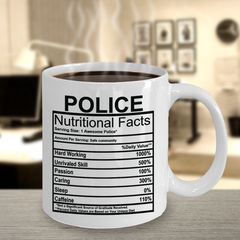 Police Nutritional Facts Mug