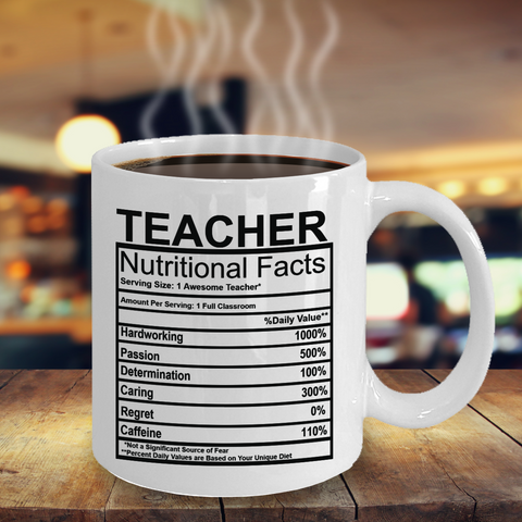 Teacher Nutritional Facts Mug