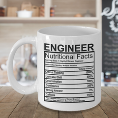 Engineer Nutritional Facts Mug