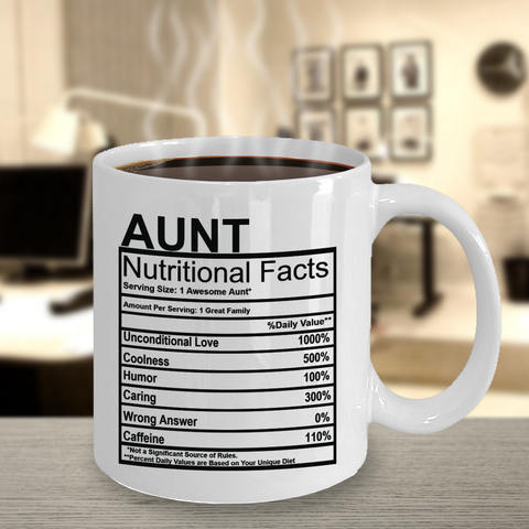 Aunt Nutritional Facts Mug