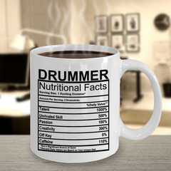 Drummer Nutritional Facts Mug