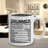 Image of Drummer Nutritional Facts Mug