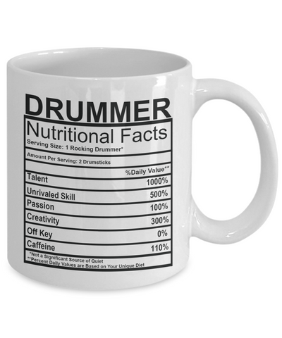 Drummer Nutritional Facts Mug