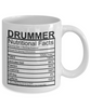 Image of Drummer Nutritional Facts Mug