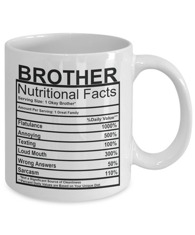 Brother Nutritional Facts Mug