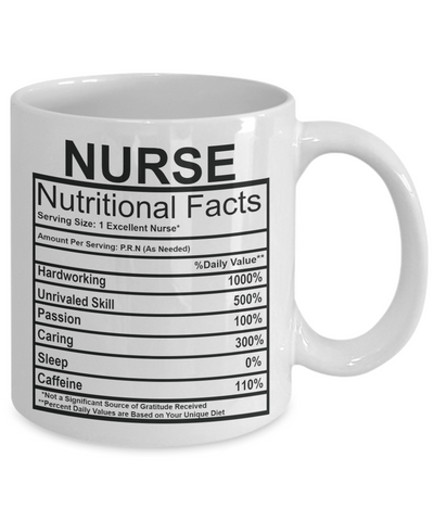 Nurse Nutritional Facts Mug