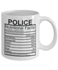 Image of Police Nutritional Facts Mug