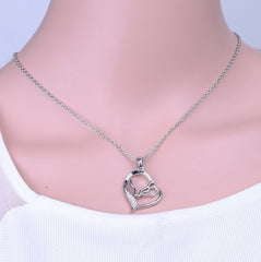 100% Sterling Silver Horse Pendant Necklace