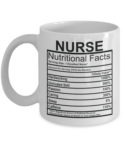 Nurse Nutritional Facts Mug