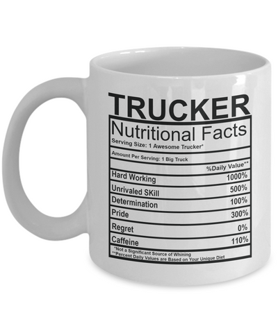 Trucker Nutritional Facts Mug