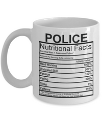 Police Nutritional Facts Mug