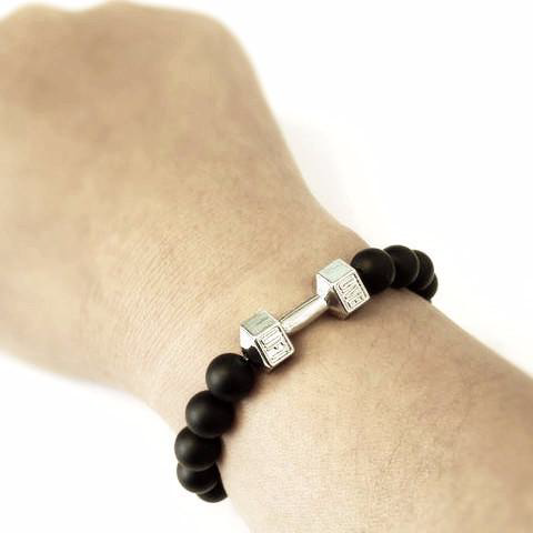 Buy One Get One Free: Black Matte Dumbbell Bracelet