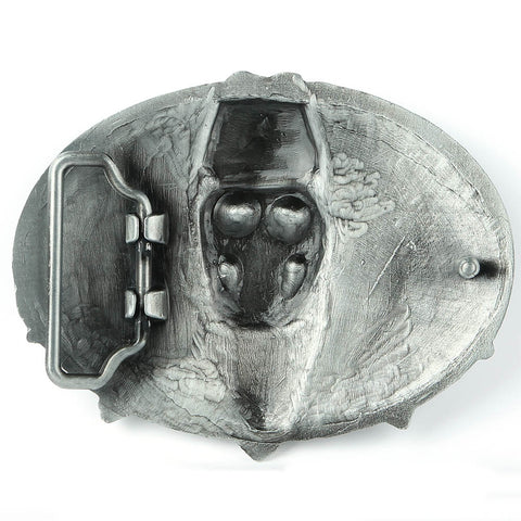 Western Ghost Skeleton Cowboy Skull Belt Buckle