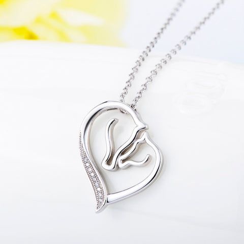 100% Sterling Silver Horse Pendant Necklace