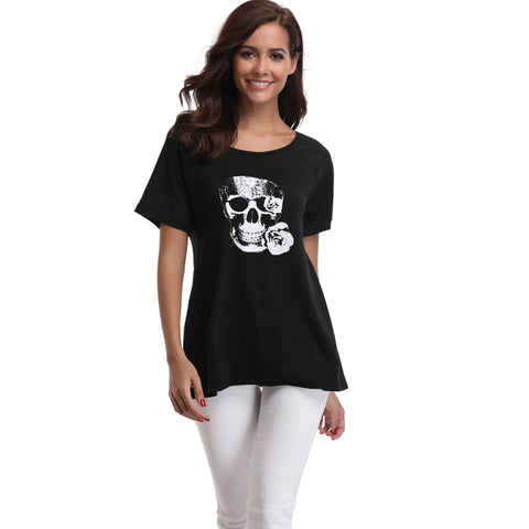 Women Horse Punk Skull Soul Chariot T-shirt