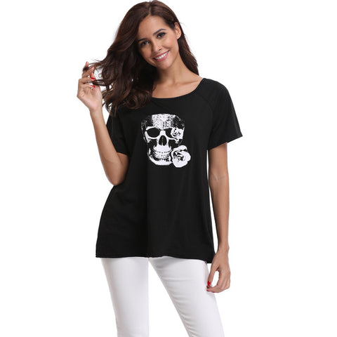 Women Horse Punk Skull Soul Chariot T-shirt