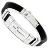 Image of Stainless Steel Cross Silicone Buckle Bracelet